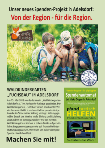 WALDKINDERGARTEN „FUCHSBAU" IN ADELSDORF