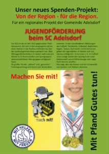 JUGENDFÖRDERUNG beim SC Adelsdorf Der SCA ist ein im Jahr 1923 gegründeter Tradi-tionsverein.