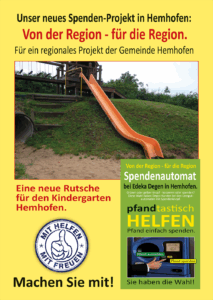 Eine neue Rutsche für den Kindergarten Hemhofen.