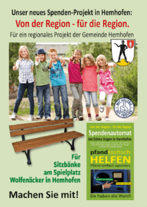 Für Sitzbänke am Spielplatz Wolfenäcker in Hemhofen